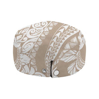 Polynesia Jeff Hat Polynesian Tropical Flowers Beige Pastel Vibes - Polynesian Pride