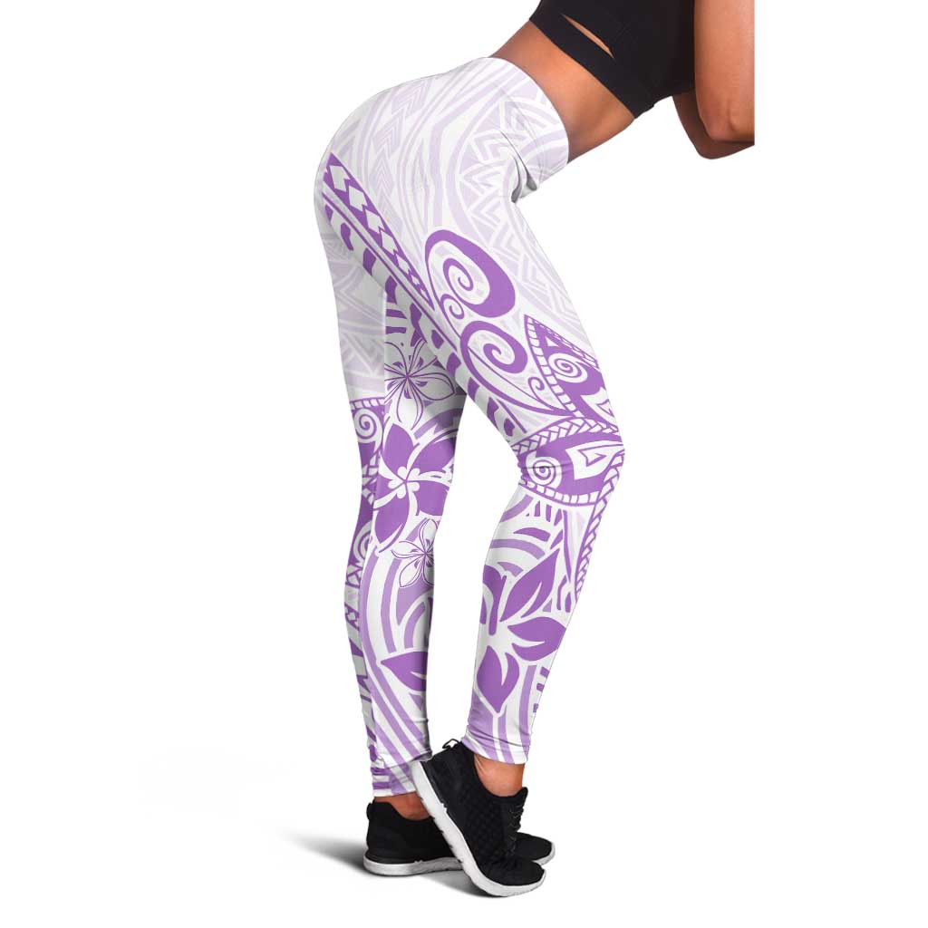 Polynesia Leggings Plumeria Lavender Curves LT7 - Polynesian Pride