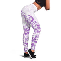 Polynesia Leggings Plumeria Lavender Curves LT7 - Polynesian Pride