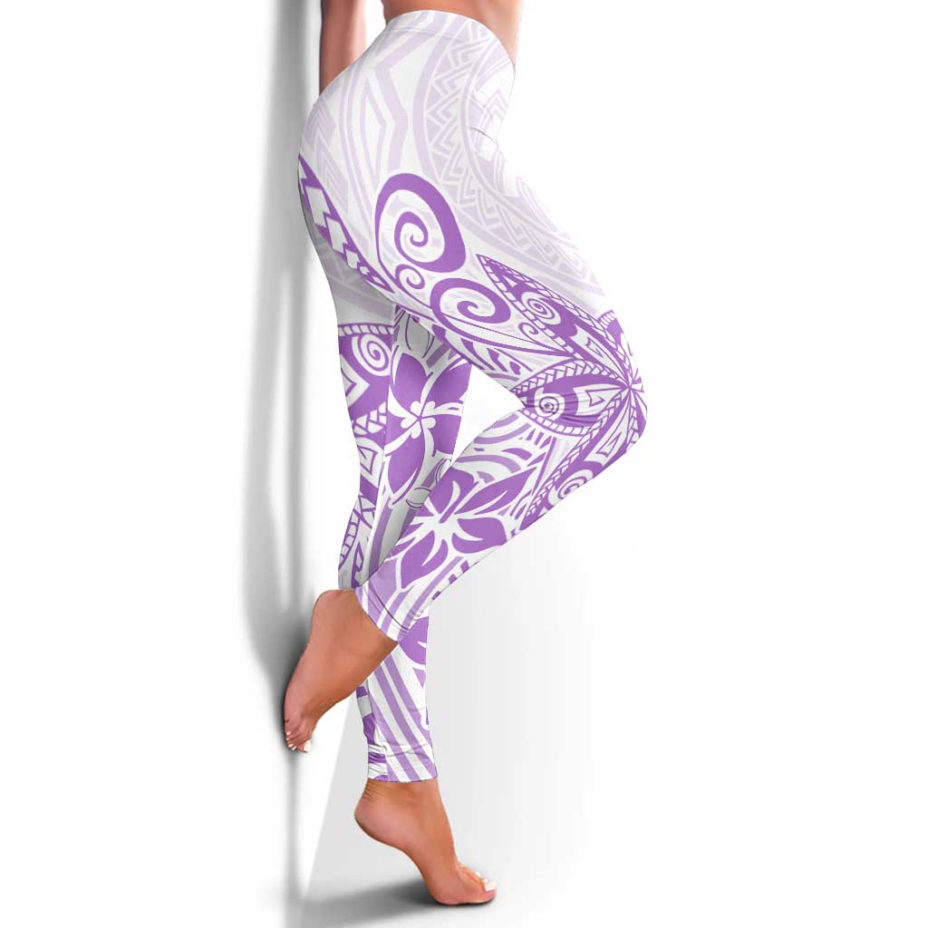 Polynesia Leggings Plumeria Lavender Curves LT7 - Polynesian Pride