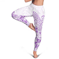 Polynesia Leggings Plumeria Lavender Curves LT7 - Polynesian Pride