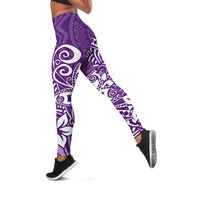Polynesia Leggings Plumeria Purple Curves LT7 Purple - Polynesian Pride
