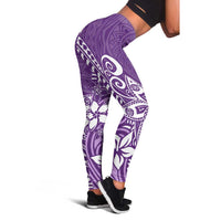 Polynesia Leggings Plumeria Purple Curves LT7 - Polynesian Pride
