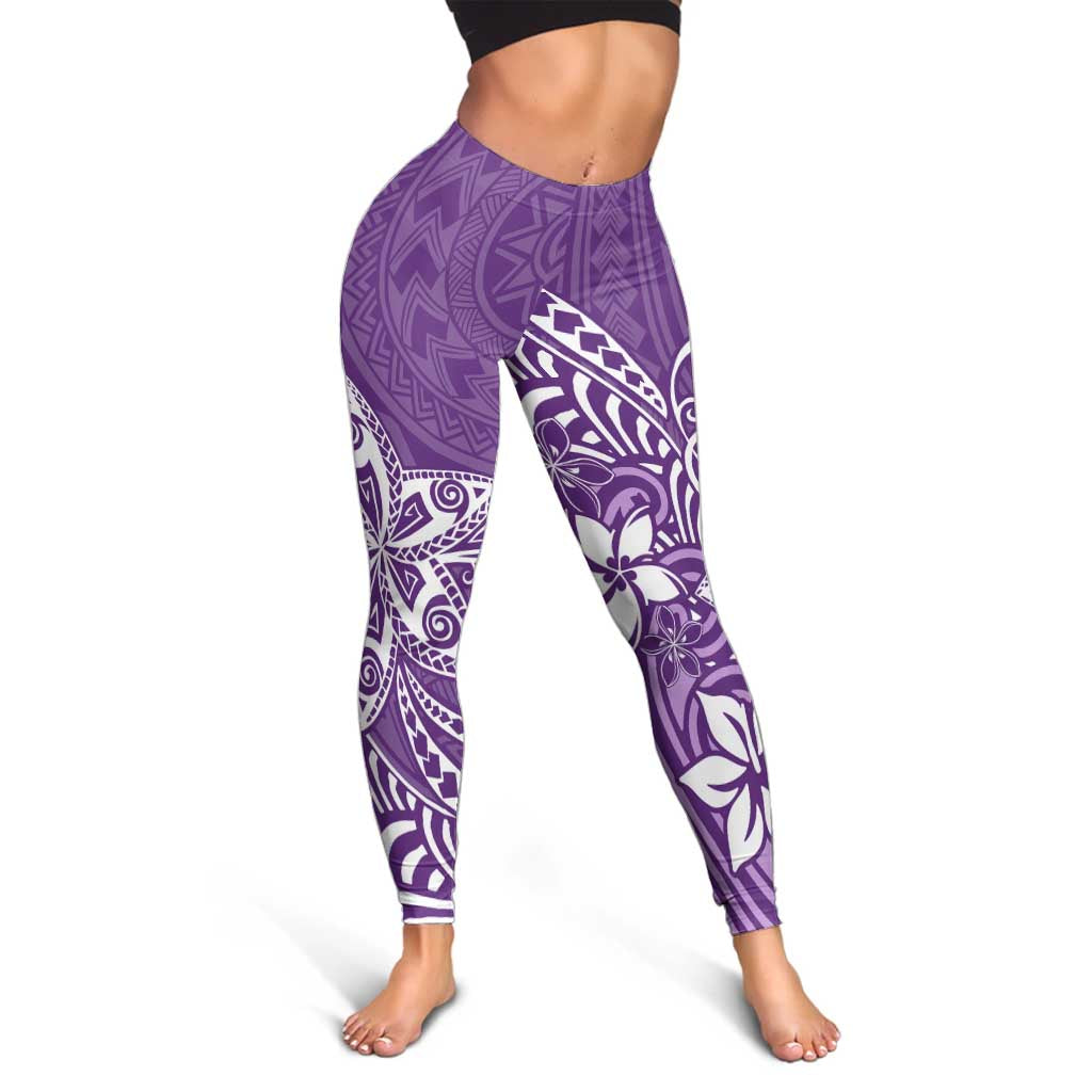 Polynesia Leggings Plumeria Purple Curves LT7 - Polynesian Pride