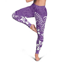 Polynesia Leggings Plumeria Purple Curves LT7 - Polynesian Pride