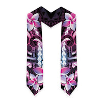 Polynesian Art Tattoo Graduation Stole Plumeria Flowers Pink Gradient LT05 - Polynesian Pride
