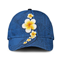 Polynesian Hibiscus and Plumeria Tapa Pattern Classic Cap Blue Color LT03