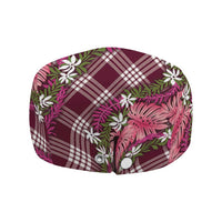 Polynesian Monstera Tiare Floral Jeff Hat Fuchsia Tropical Plaid - Polynesian Pride