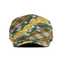 Polynesian Monstera Tiare Floral Jeff Hat Yellow Tropical Plaid - Polynesian Pride