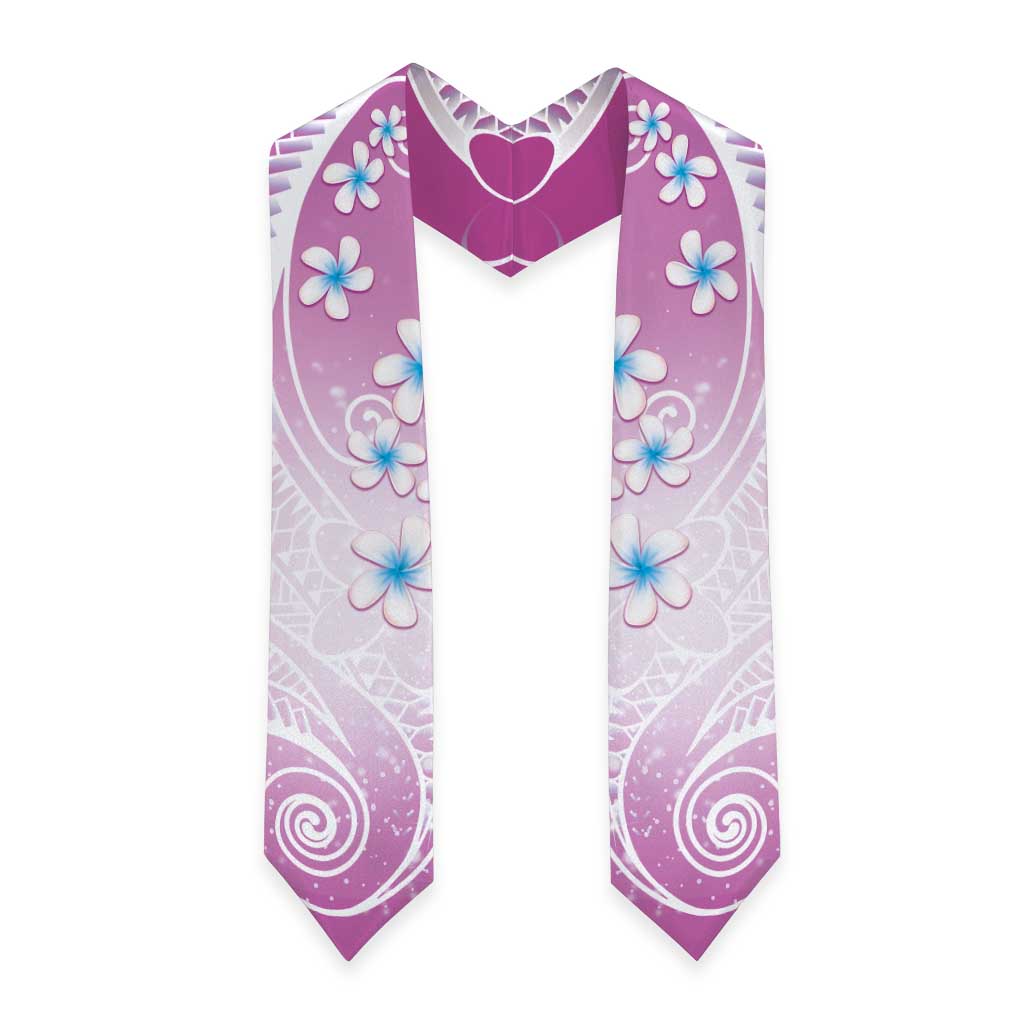 Polynesian Pattern Graduation Stole With Plumeria Pink LT05 - Polynesian Pride