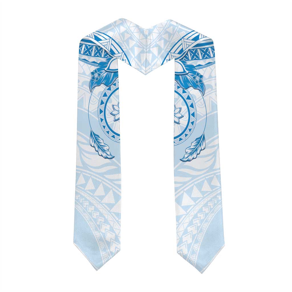 Polynesian Pattern With Plumeria Flowers Graduation Stole Blue LT05 - Polynesian Pride