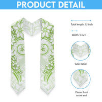 Polynesian Pattern With Plumeria Flowers Graduation Stole Lime Green LT05 - Polynesian Pride