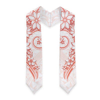 Polynesian Pattern With Plumeria Flowers Graduation Stole Orange Peach LT05 - Polynesian Pride