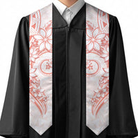 Polynesian Pattern With Plumeria Flowers Graduation Stole Orange Peach LT05 - Polynesian Pride