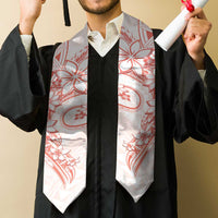 Polynesian Pattern With Plumeria Flowers Graduation Stole Orange Peach LT05 - Polynesian Pride