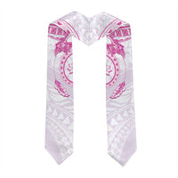 Polynesian Pattern With Plumeria Flowers Graduation Stole Pink LT05 - Polynesian Pride