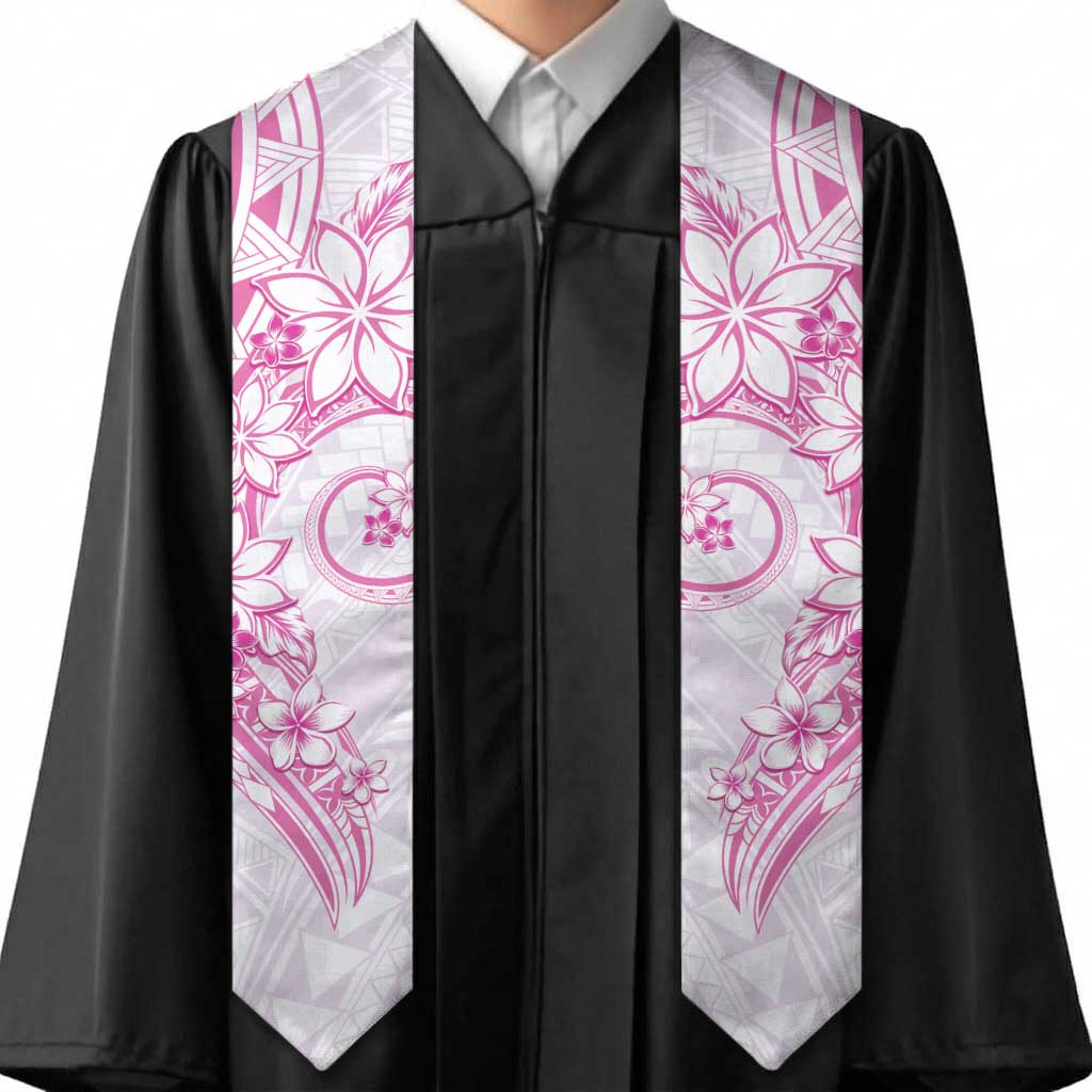 Polynesian Pattern With Plumeria Flowers Graduation Stole Pink LT05 - Polynesian Pride