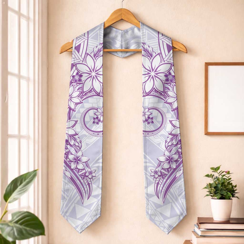 Polynesian Pattern With Plumeria Flowers Graduation Stole Purple LT05 One Size Purple - Polynesian Pride