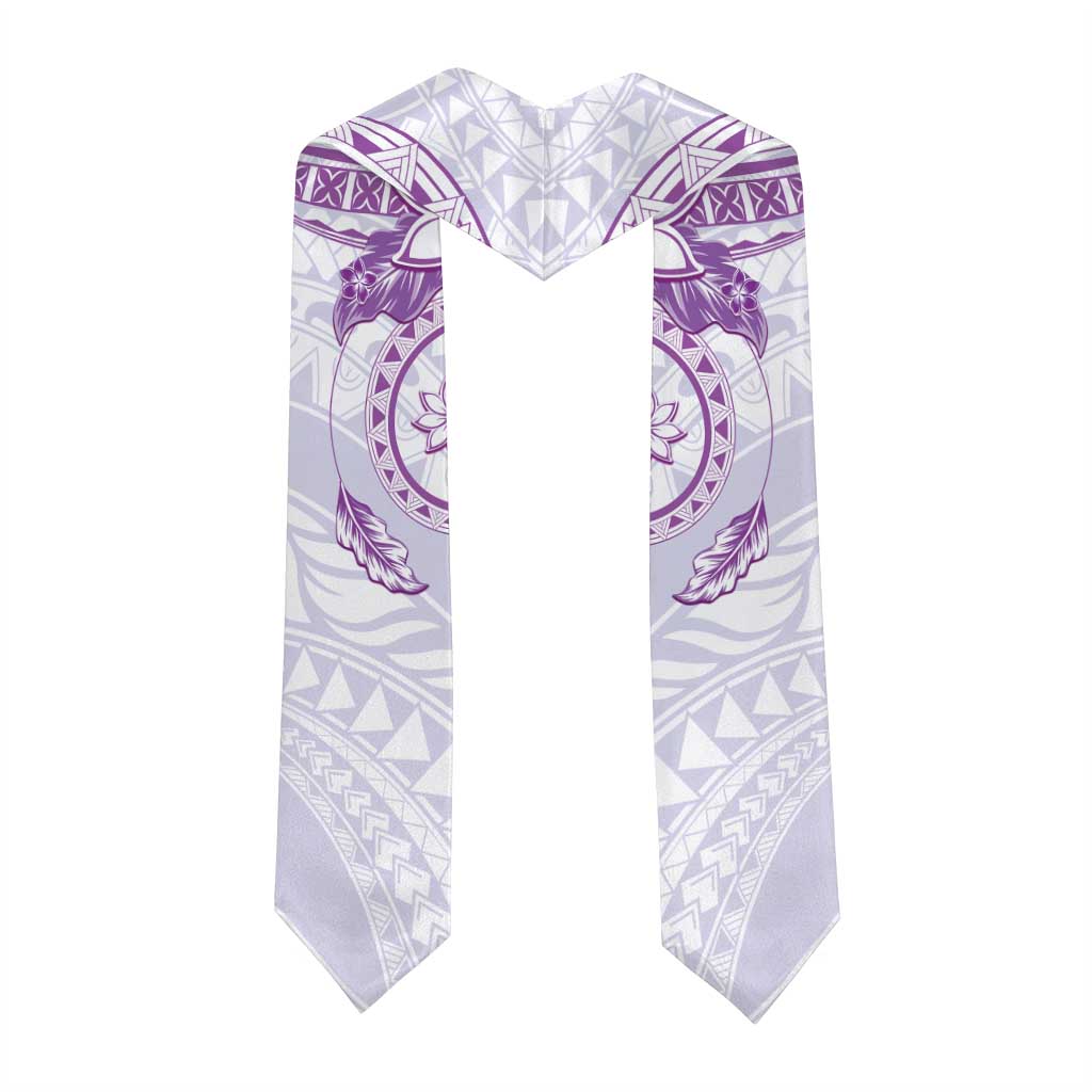 Polynesian Pattern With Plumeria Flowers Graduation Stole Purple LT05 - Polynesian Pride