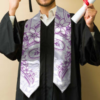 Polynesian Pattern With Plumeria Flowers Graduation Stole Purple LT05 - Polynesian Pride