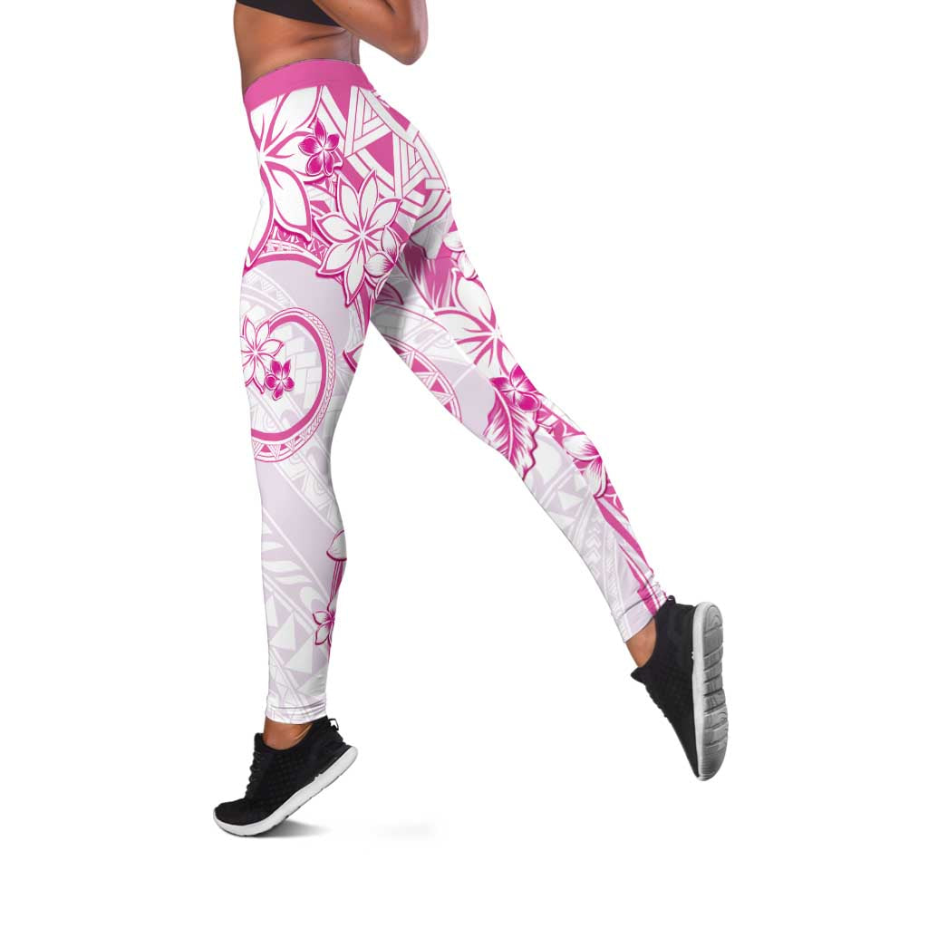 Polynesian Pattern With Plumeria Flowers Leggings Pink LT05 Pink - Polynesian Pride