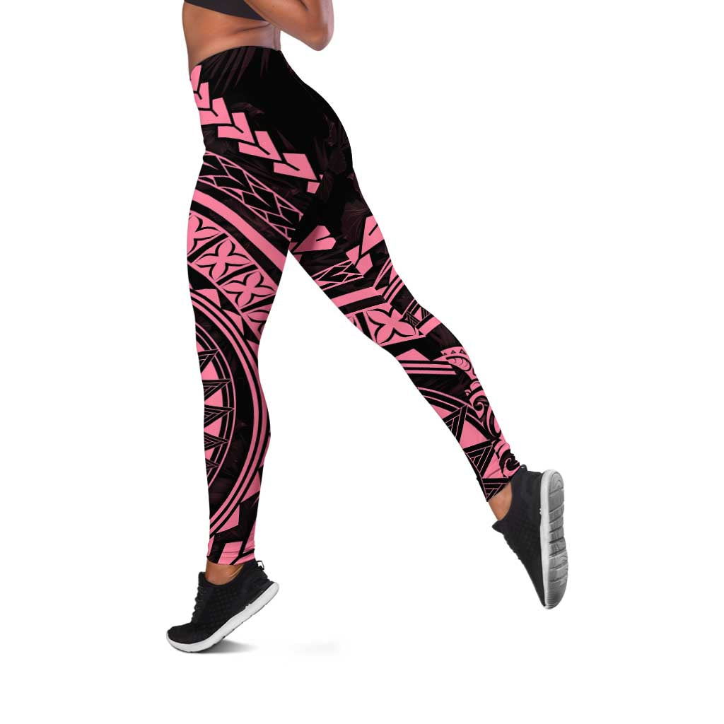 Polynesian Pride Leggings Turtle Hibiscus Luxury Style - Carnation Pink LT7 Carnation Pink - Polynesian Pride