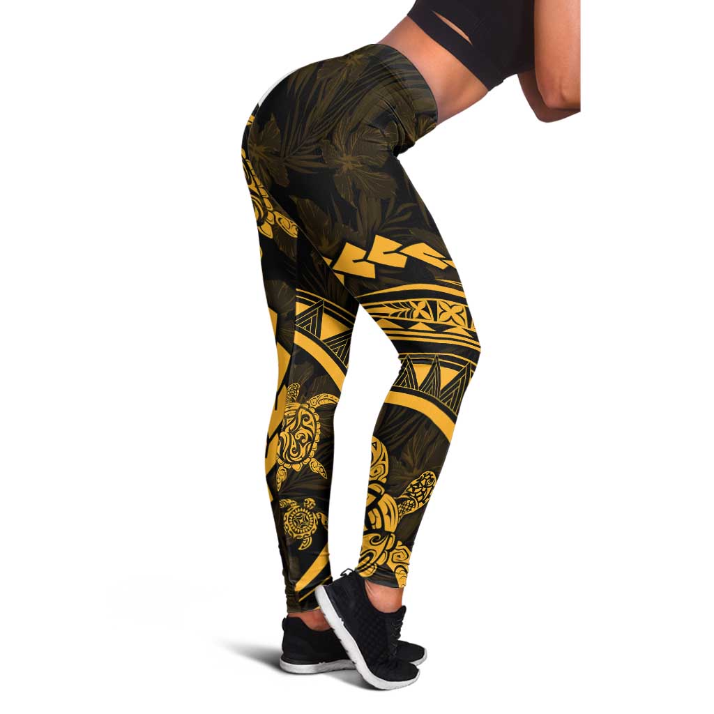 Polynesian Pride Leggings Turtle Hibiscus Luxury Style - Merigold LT7 - Polynesian Pride