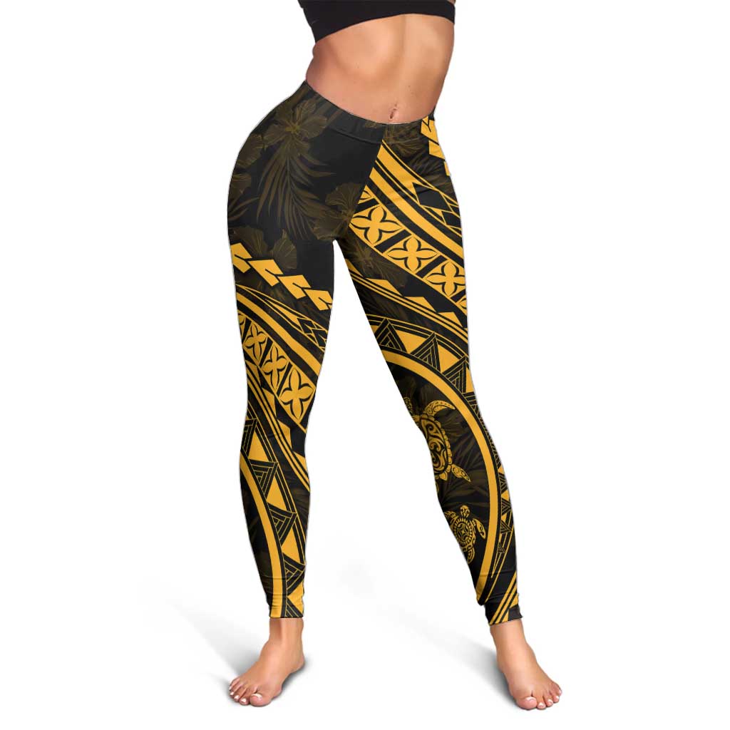 Polynesian Pride Leggings Turtle Hibiscus Luxury Style - Merigold LT7 - Polynesian Pride