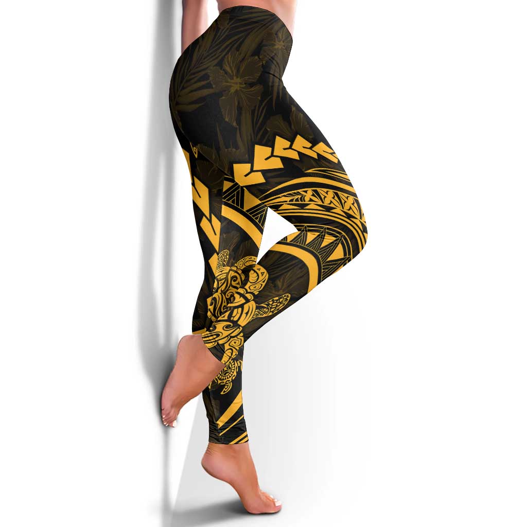 Polynesian Pride Leggings Turtle Hibiscus Luxury Style - Merigold LT7 - Polynesian Pride
