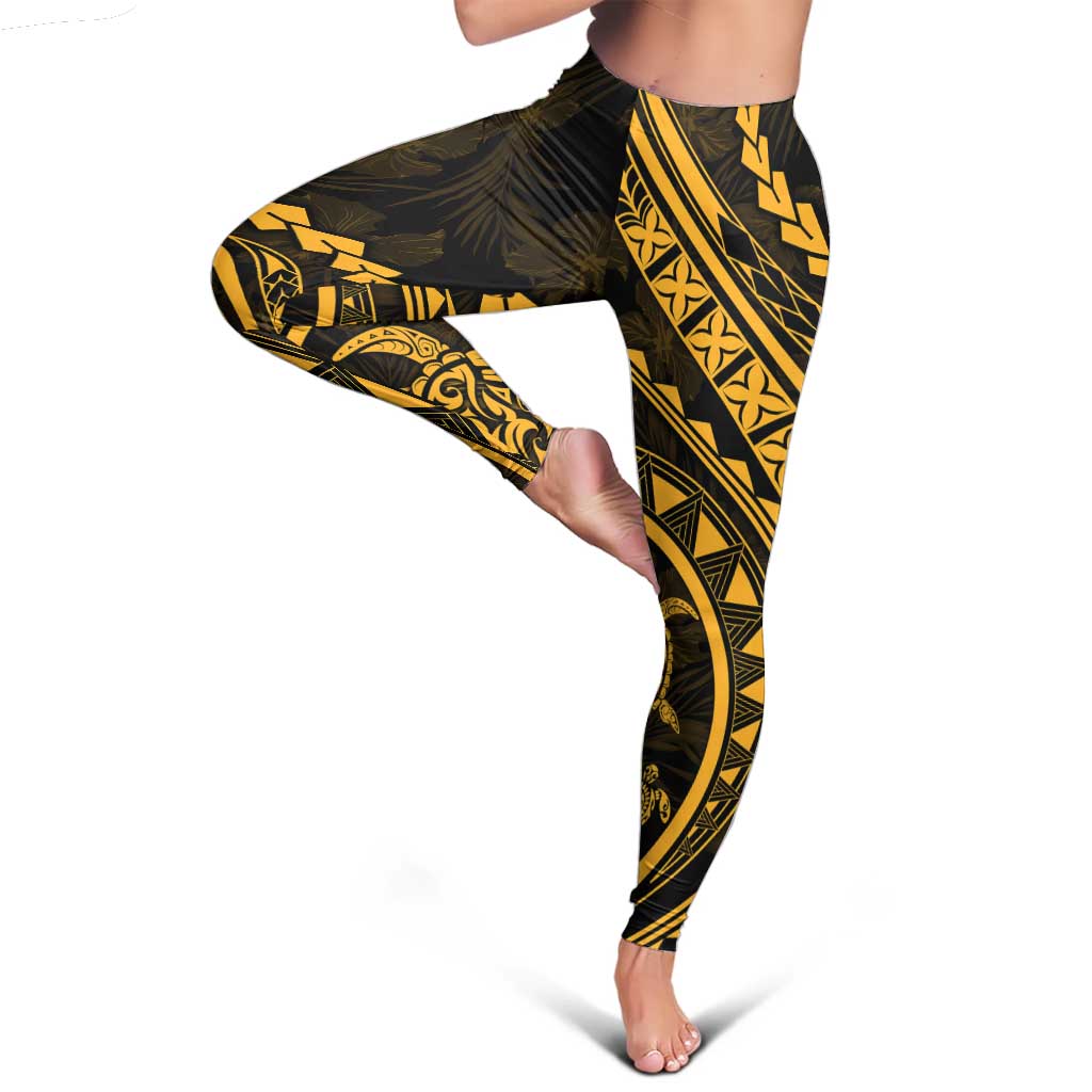 Polynesian Pride Leggings Turtle Hibiscus Luxury Style - Merigold LT7 - Polynesian Pride
