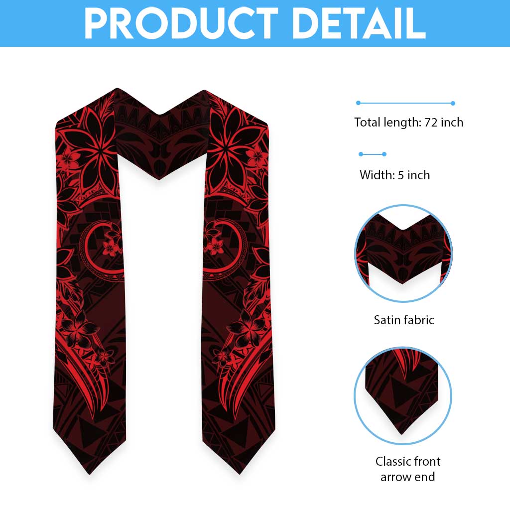 Polynesian Sunset Plumeria Graduation Stole Red Polynesian Tattoo LT05 - Polynesian Pride