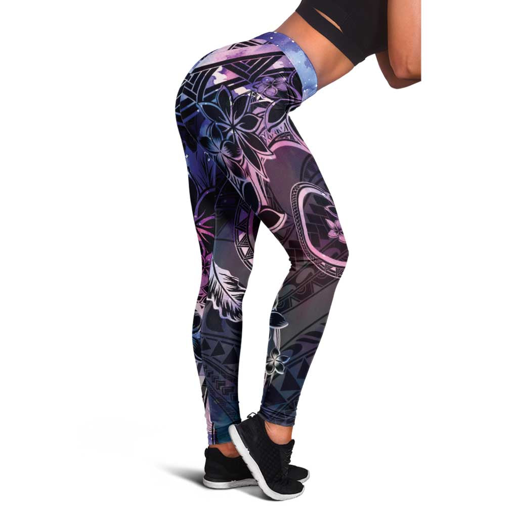 Polynesian Sunset Plumeria Leggings Galaxy Polynesian Tattoo LT05 - Polynesian Pride