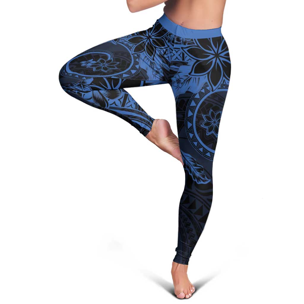 Polynesian Sunset Plumeria Leggings Navy Polynesian Tattoo - Polynesian Pride