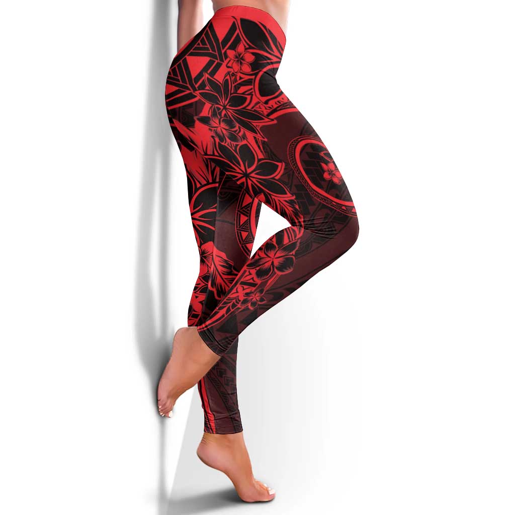 Polynesian Sunset Plumeria Leggings Red Polynesian Tattoo LT05 - Polynesian Pride