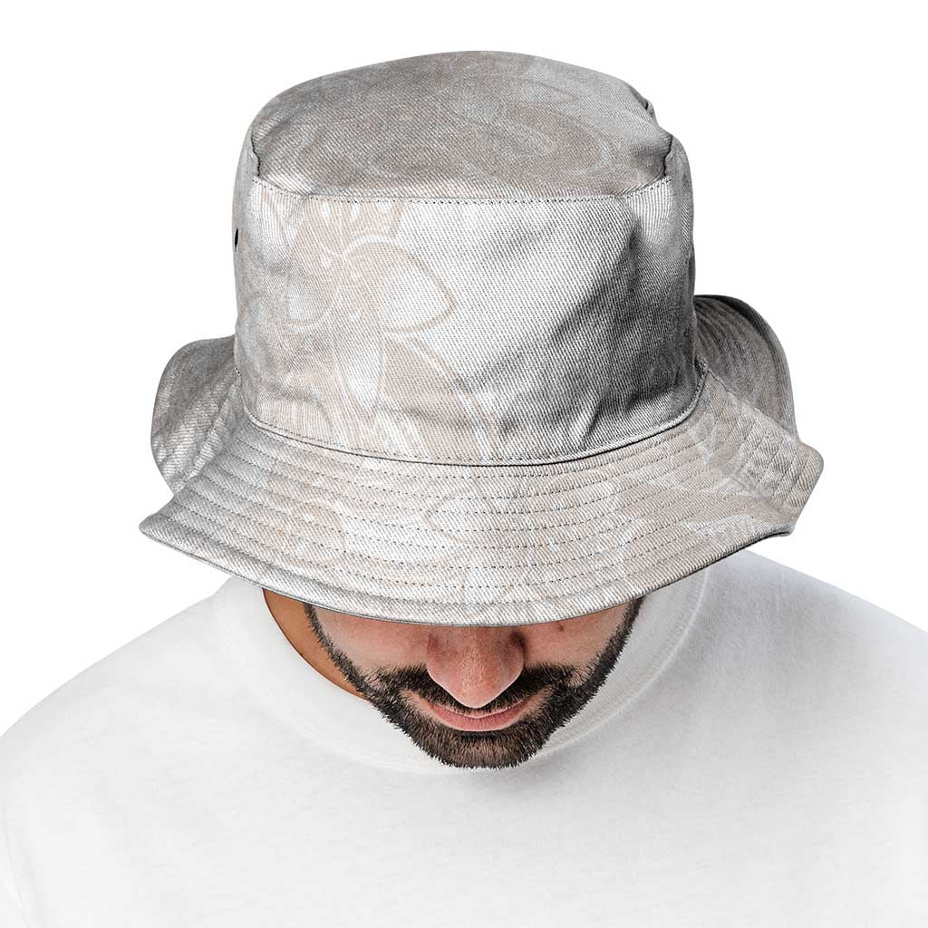 Polynesian Tribal Plumeria Lotu Tamaiti Bucket Hat Pastel Nude - Polynesian Pride