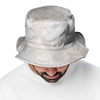 Polynesian Tribal Plumeria Lotu Tamaiti Bucket Hat Pastel Nude - Polynesian Pride