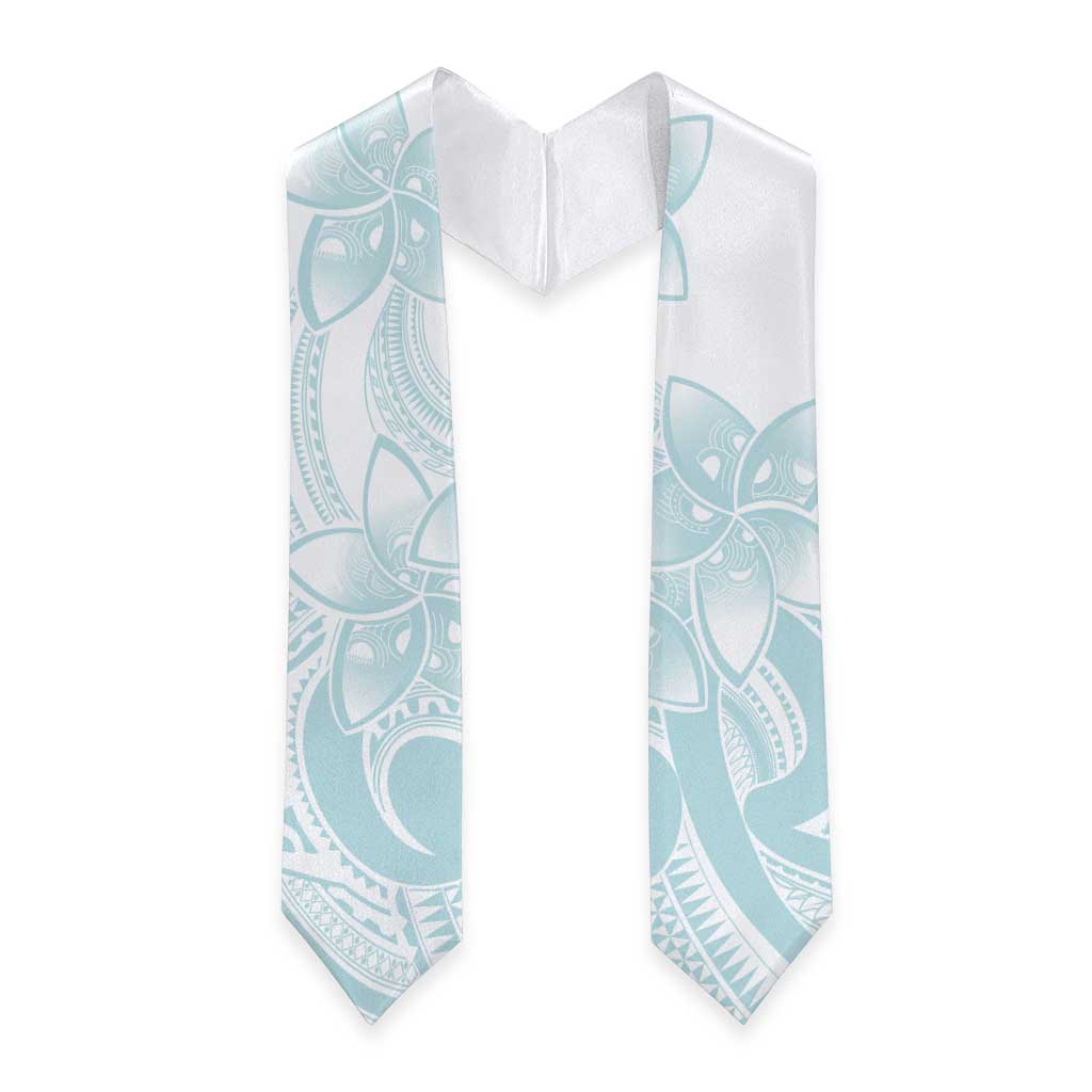 Polynesian Tribal Plumeria Lotu Tamaiti Graduation Stole Pastel Cyan LT9 - Polynesian Pride