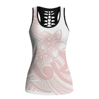 Polynesian Tribal Plumeria Lotu Tamaiti Hollow Tank Top Pastel Blush LT9 Female Blush - Polynesian Pride