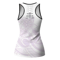 Polynesian Tribal Plumeria Lotu Tamaiti Hollow Tank Top Pastel Mauve LT9 - Polynesian Pride