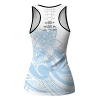 Polynesian Tribal Plumeria Lotu Tamaiti Hollow Tank Top Pastel Sky Blue LT9 - Polynesian Pride