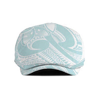 Polynesian Tribal Plumeria Lotu Tamaiti Jeff Hat Pastel Cyan - Polynesian Pride