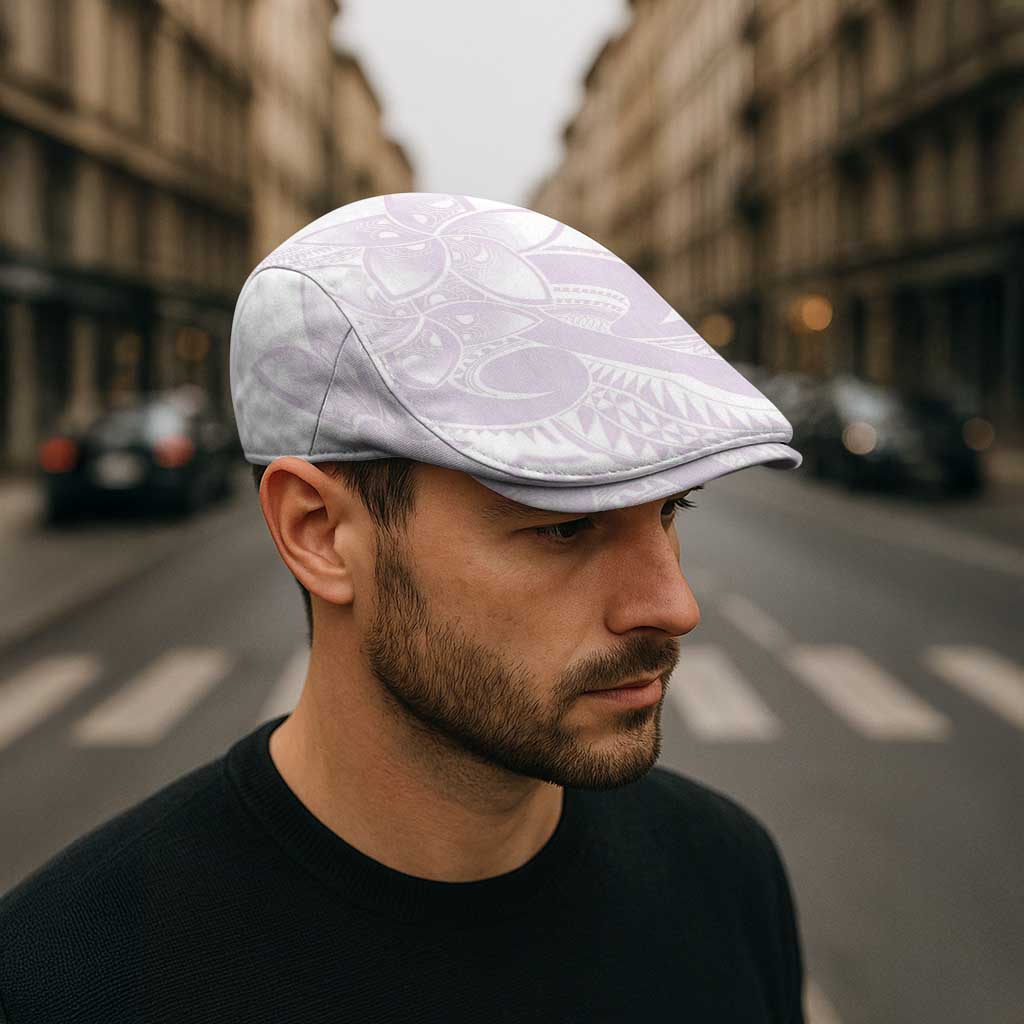 Polynesian Tribal Plumeria Lotu Tamaiti Jeff Hat Pastel Mauve - Polynesian Pride