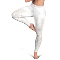 Polynesian Tribal Plumeria Lotu Tamaiti Leggings Pastel Nude - Polynesian Pride