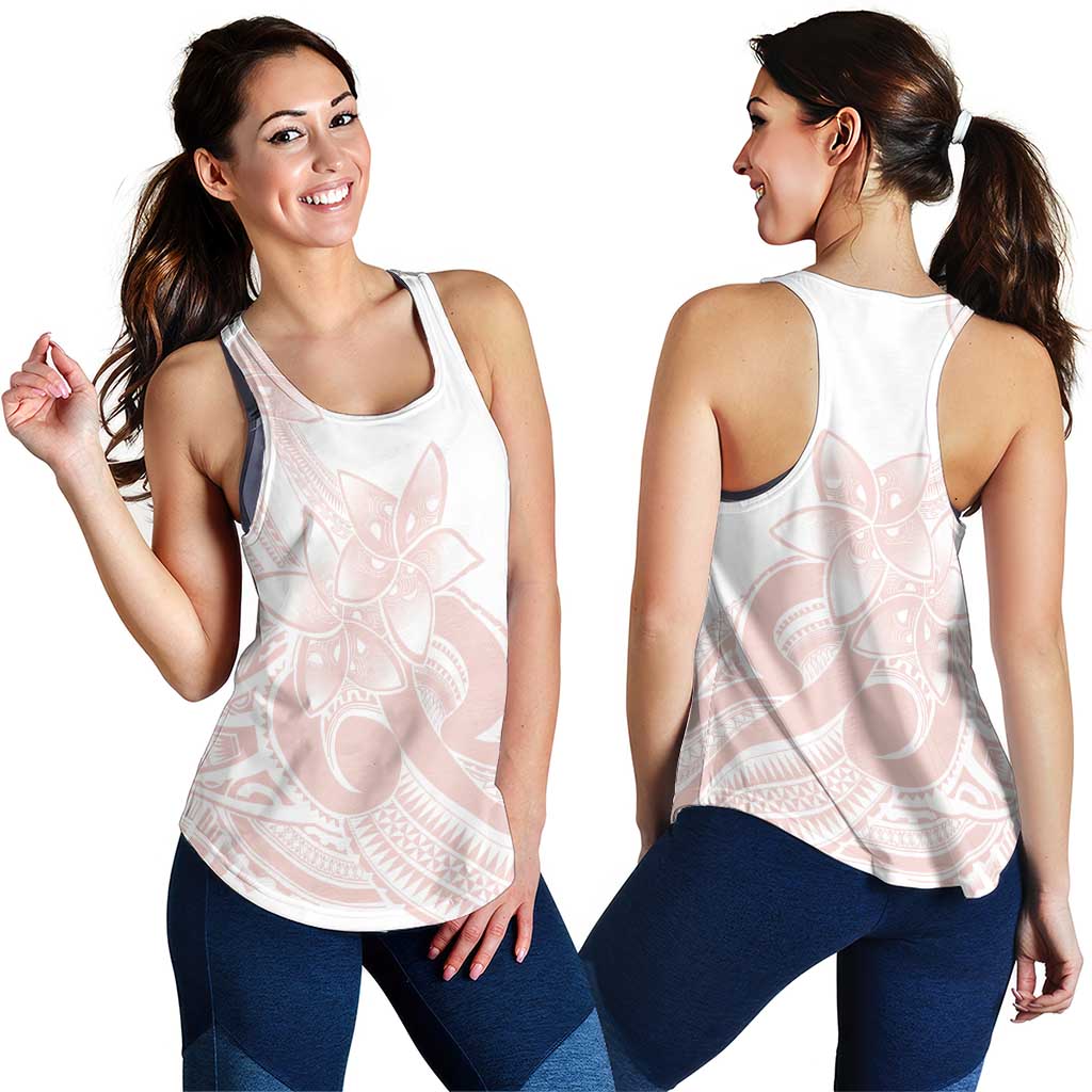 Polynesian Tribal Plumeria Lotu Tamaiti Women Racerback Tank Pastel Blush LT9 - Polynesian Pride