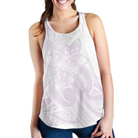 Polynesian Tribal Plumeria Lotu Tamaiti Women Racerback Tank Pastel Mauve - Polynesian Pride
