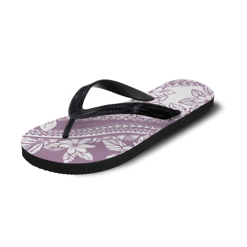 Polynesian Tropical Flowers Purple Pastel Vibes Flip Flops LT14 - Polynesian Pride
