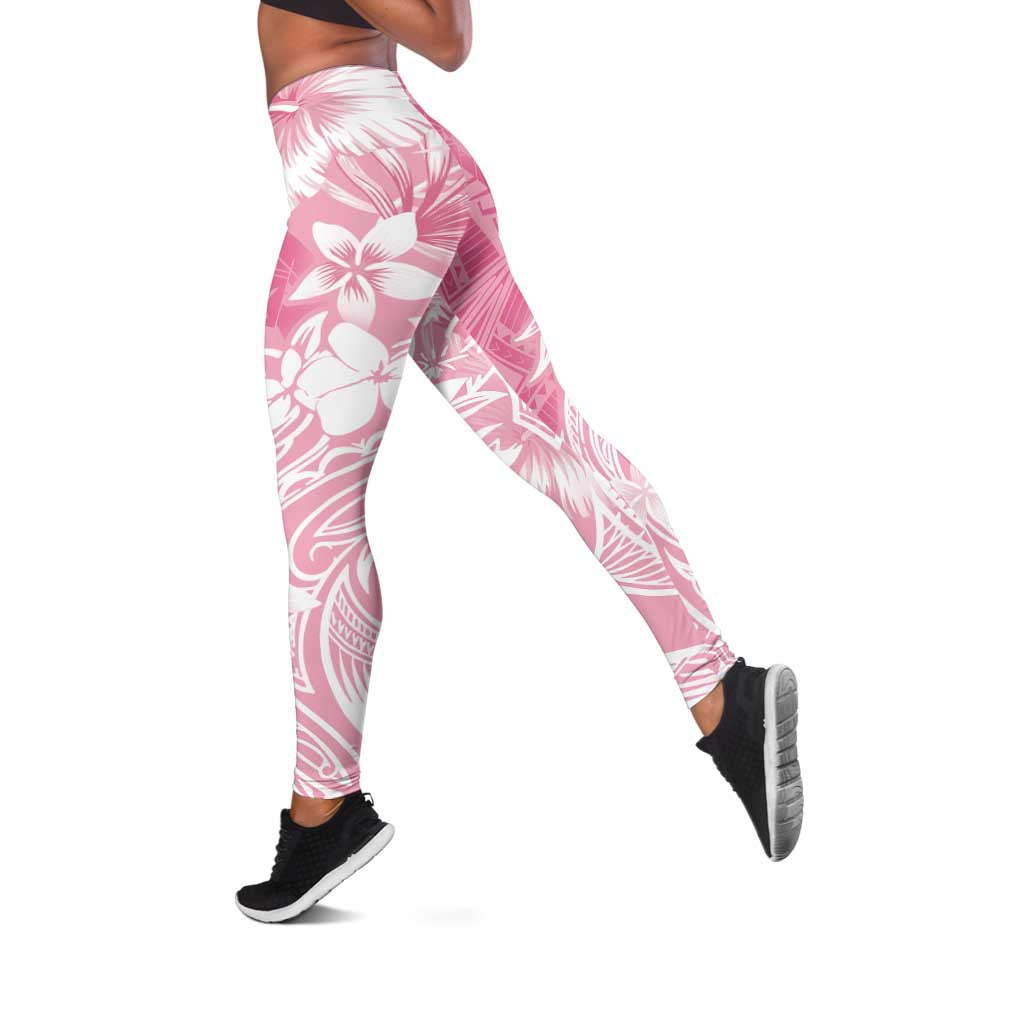 Polynesian Women's Day Leggings Plumeria Passion - Pink LT7 Pink - Polynesian Pride