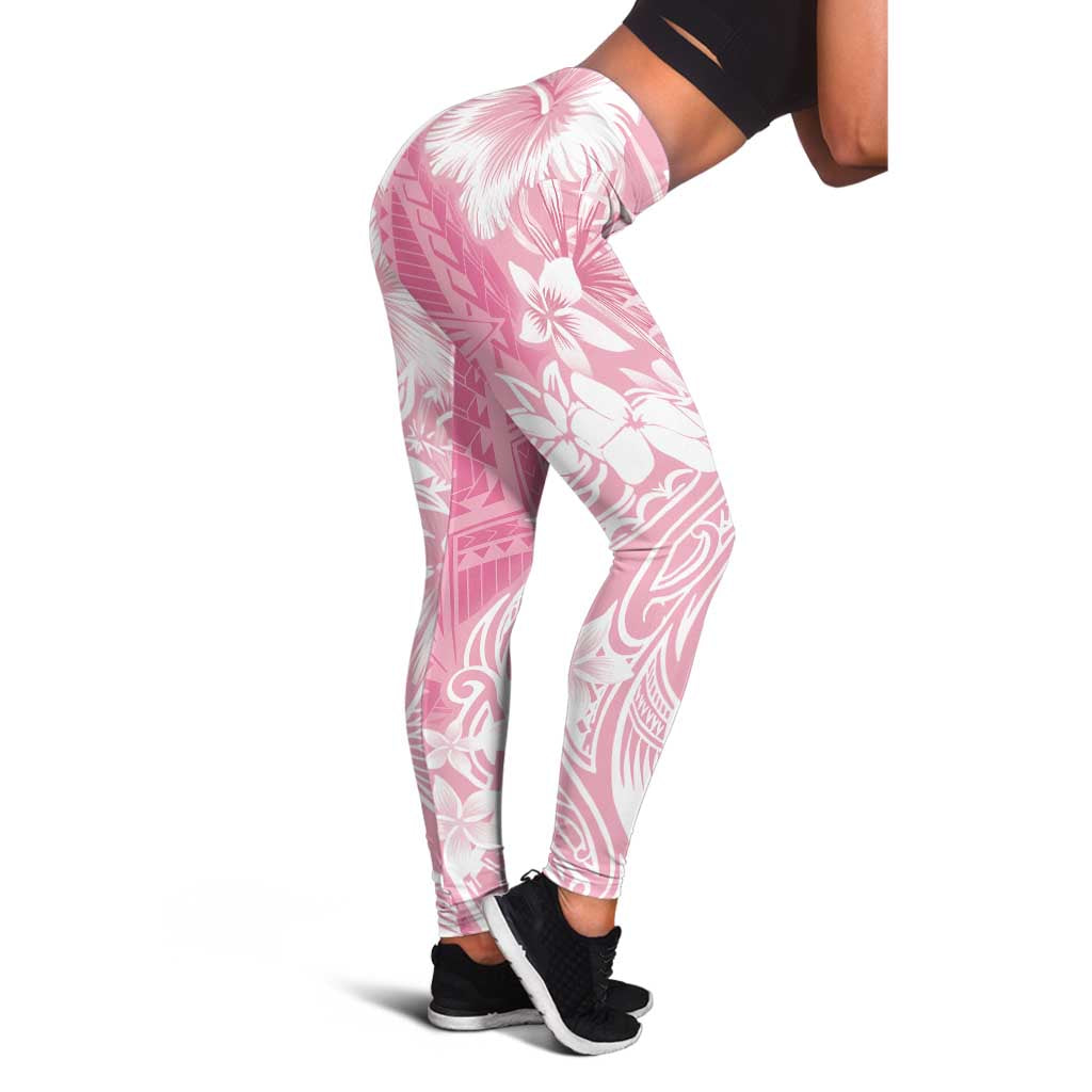 Polynesian Women's Day Leggings Plumeria Passion - Pink LT7 - Polynesian Pride