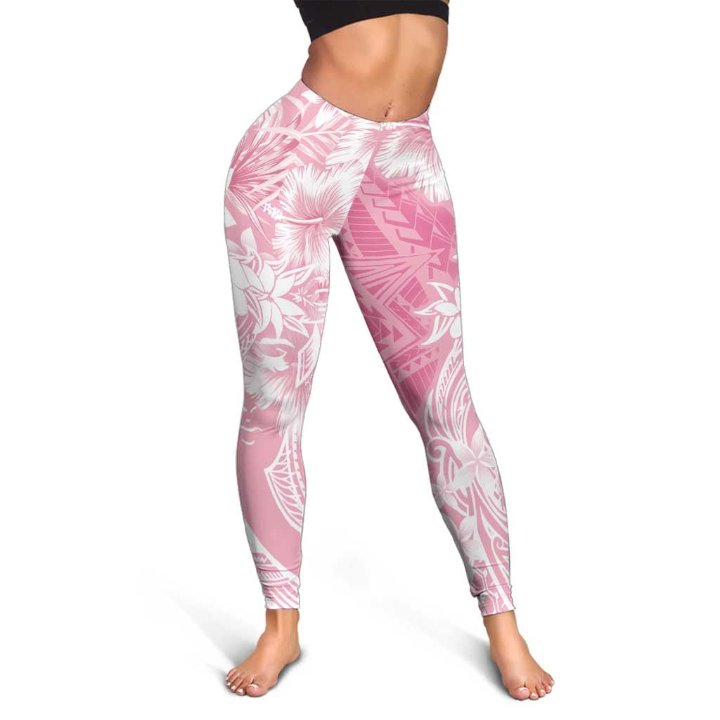 Polynesian Women's Day Leggings Plumeria Passion - Pink LT7 - Polynesian Pride