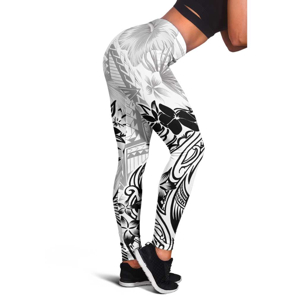 Polynesian Women's Day Leggings Plumeria Passion - White LT7 - Polynesian Pride